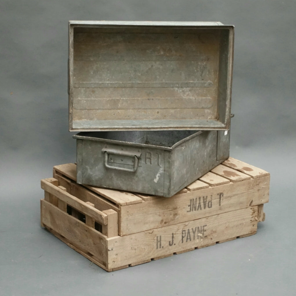 Galvanised steel French storage boxes Bringsty Vintage