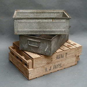 Galvanised steel French storage boxes