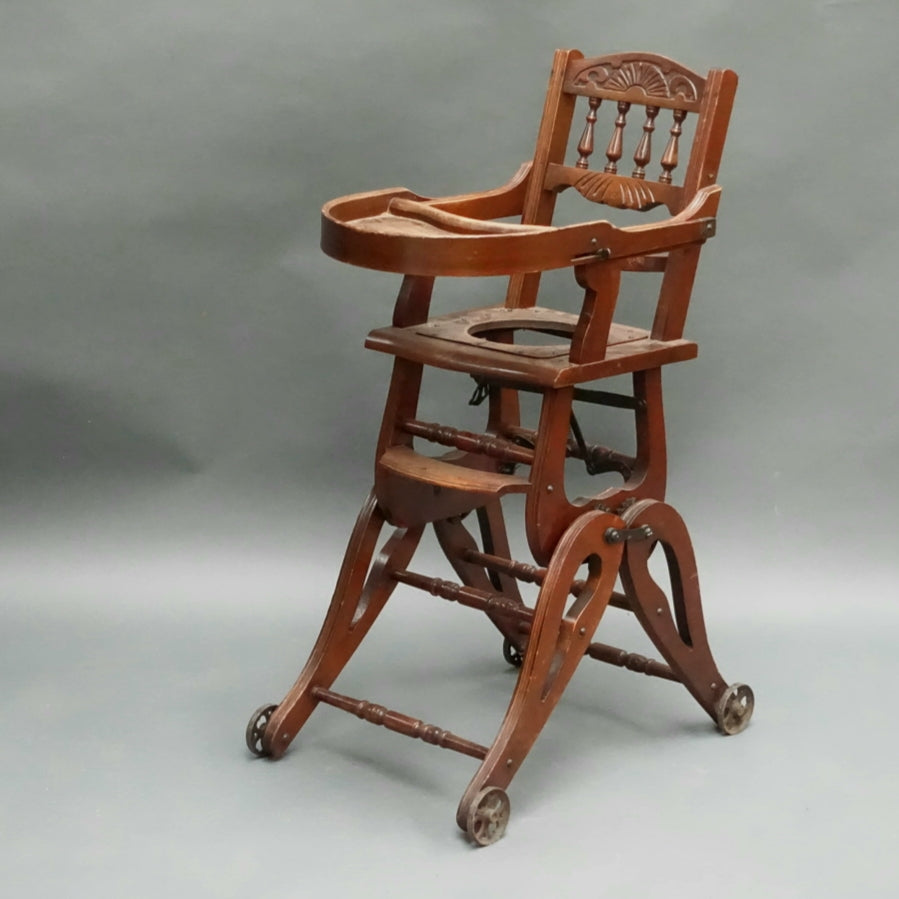 Metamorphic Childs high chair / rocking chair C1900