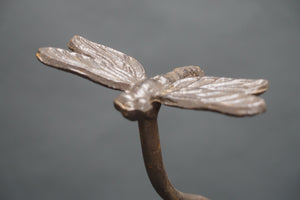 Ornamental dragonfly garden stake with 3 bells